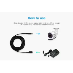 Strømforlengelse DC-kabel - HD - 5,5 mm * 2,1 mm - for sikkerhetskamera