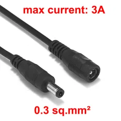Strömförlängningskabel för likström - HD - 5,5 mm * 2,1 mm - för säkerhetskamera