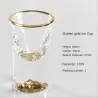 Shots de copos de vidro - com design dourado - sem chumbo - 10ml