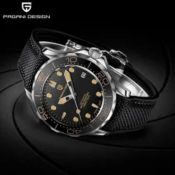 PAGANI DESIGN - mote automatisk klokke - nylonrem - svart