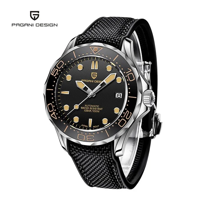 PAGANI DESIGN - mode automatisk ur - nylonrem - sort