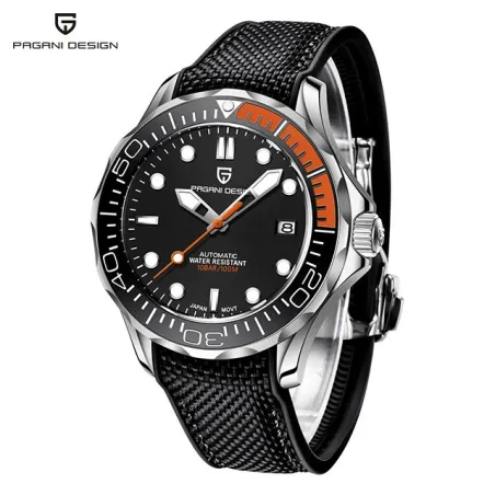 PAGANI DESIGN - muodikas automaattikello - nylon ranneke - oranssi