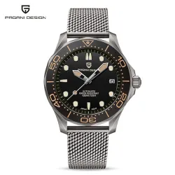 PAGANI DESIGN - mode automatisk ur - rustfrit stål - mesh rem - sort