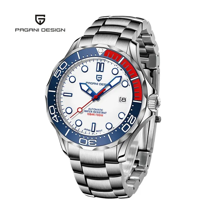 PAGANI DESIGN - montre automatique tendance - acier inoxydable - blanc
