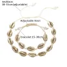 Geflochtenes Seilarmband / Halskette – mit Muscheln aus Metall – verstellbar – 2-teiliges Set