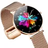 Montre intelligente élégante - ultra fine - 1,36" - AMOLED - écran HD - étanche - bracelet en maille d'acier inoxydable