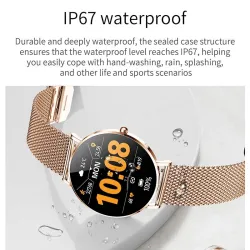 Elegant Smart Watch - ultra tynd - 1,36" - AMOLED - HD-skærm - vandtæt - rustfrit stål mesh-rem