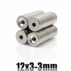 N35 - magnete al neodimio - forte disco rotondo - 12 mm * 3 mm - con foro da 3 mm