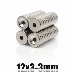 N35 - magnete al neodimio - forte disco rotondo - 12 mm * 3 mm - con foro da 3 mm