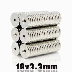 N35 – Neodym-Magnet – starke runde Scheibe – 18 mm * 3 mm – mit 3 mm Loch