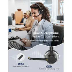 Mpow HC5 - Bluetooth-hodetelefoner - hodesett med mikrofon - støyreduksjon