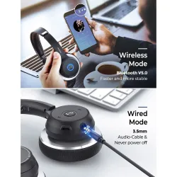 Mpow HC5 - Bluetooth-hodetelefoner - hodesett med mikrofon - støyreduksjon