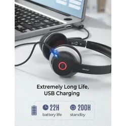 Mpow HC5 - Bluetooth-hodetelefoner - hodesett med mikrofon - støyreduksjon