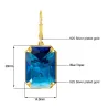 Boucles d'oreilles longues élégantes en or - avec cristal rectangulaire