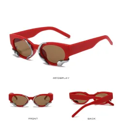 Gafas de solGafas de sol rectangulares estilo punk - con adorno de serpiente