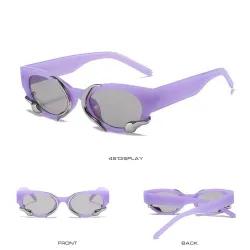 Punk style rectangle sunglasses - with snake decorationSunglasses