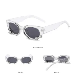 Punk style rectangle sunglasses - with snake decorationSunglasses
