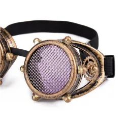 Steampunk / vintage runda glasögon - avtagbara linser / metallnät