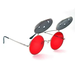 Mode solbriller - flip-up linser - smiley ansigt