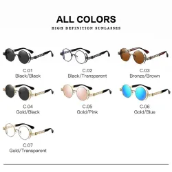 Runde Sonnenbrille im Steampunk-Stil – Metallrahmen – UV400
