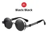 Runde Sonnenbrille im Steampunk-Stil – Metallrahmen – UV400