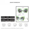 Moderigtige cat eye-solbriller - dekorative blade / krystaller