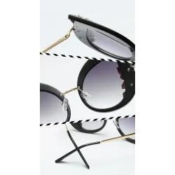 Modieuze cat eye zonnebril - decoratieve bladeren / kristallenZonnebril