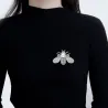 Biformet sølvbroche - med perle