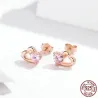 AretesDoble corazón / cristales - pendientes de plata