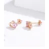 AretesDoble corazón / cristales - pendientes de plata