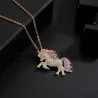 Conjunto de joias com unicórnio cristal - colar - pulseira - anel - brincos