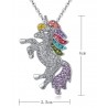 Set di gioielli con unicorno di cristallo - collana - bracciale - anello - orecchini