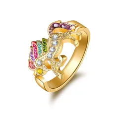Conjuntos de joyasConjunto de bisutería con unicornio de cristal - collar - pulsera - anillo - pendientes