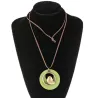 CollarColgante de madera con pájaro - collar de cuerda