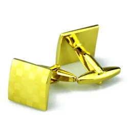 Firkantede mansjettknapper i gull - lasersjekktavle