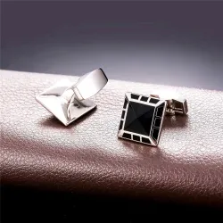 Eleganti gemelli quadrati neri