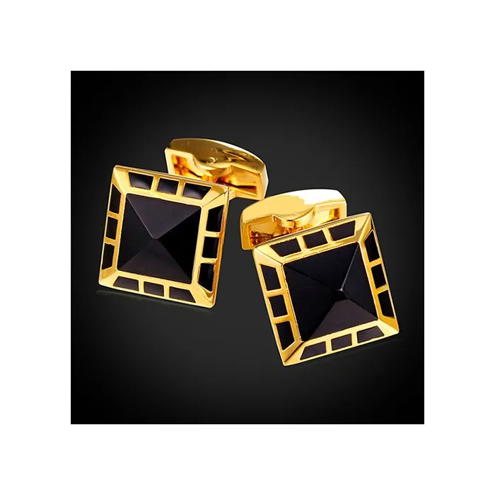 Elegante firkantede sorte manchetknapper