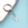 Porte-clés en argent avec pendentif feuille d'érable