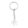Silver keychain with maple leaf pendantKeyrings