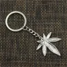 Metal nøglering med ahornblad vedhæng