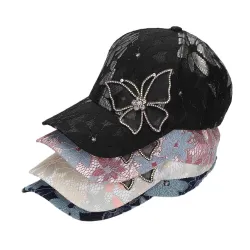 Sommerbaseballcaps - blomstrende blonder / sommerfugl