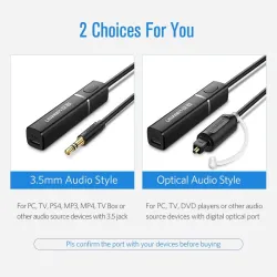 Ugreen - 4.2 para fones de ouvido TV PC APTX 3.5mm Aux - Bluetooth 5.0 - adaptador - transmissor