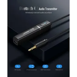 Ugreen - 4.2 för TV-hörlurar PC APTX 3.5mm Aux - Bluetooth 5.0 - adapter - sändare