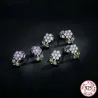 Boucles d'oreilles en forme de fleurs en cristal - argent sterling 925