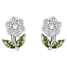 Krystallblomsterformede øredobber - 925 sterling sølv