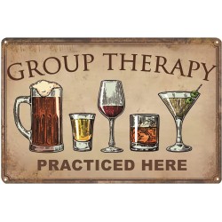 Group Therapy - vintage metalowy znak - plakat - naklejka ściennaTablice & Znaki