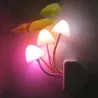 LED nattlys - veggplugg - fargerik sopp / lotusblomst