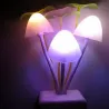 LED nattlys - veggplugg - fargerik sopp / lotusblomst