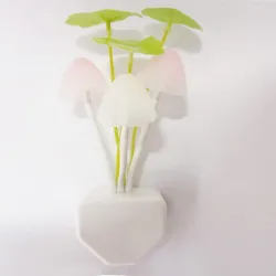 LED nattlys - veggplugg - fargerik sopp / lotusblomst