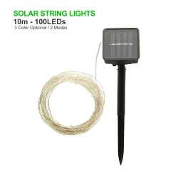 Solenergi - LED-streng - eventyrlys - vanntett - utendørs julepynt - 10m - 20m